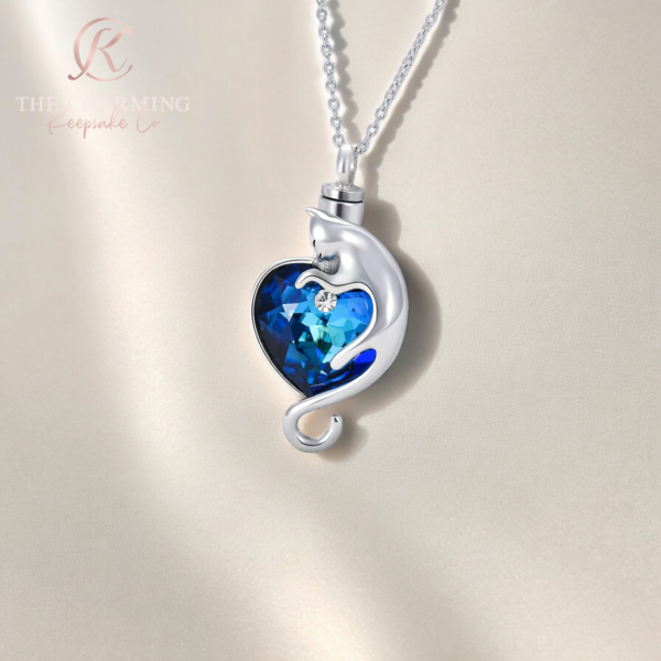 Pet Cat Cremation Ashes Urn Necklace 925 Sterling Silver - Image 3