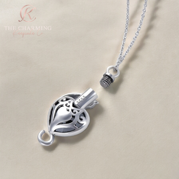 Pet Cat Cremation Ashes Urn Necklace 925 Sterling Silver - Image 4
