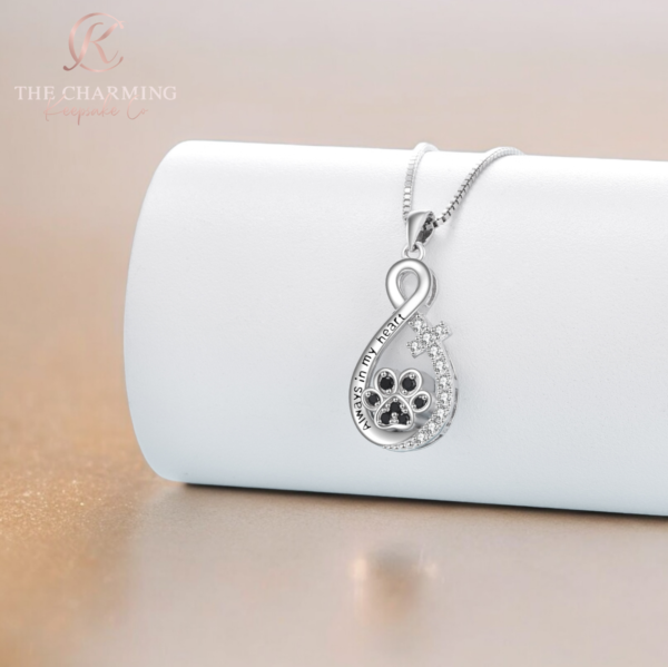 Pet Dog / Cat Cremation Ashes Paw & Cross Urn Necklace 925 Sterling Silver - Image 3
