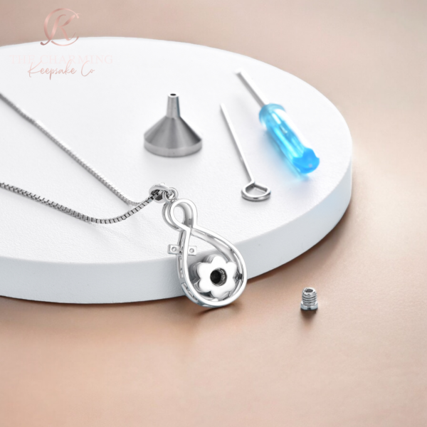 Pet Dog / Cat Cremation Ashes Paw & Cross Urn Necklace 925 Sterling Silver - Image 4