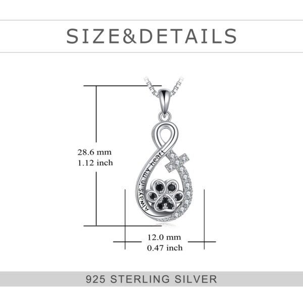Pet Dog / Cat Cremation Ashes Paw & Cross Urn Necklace 925 Sterling Silver - Image 2