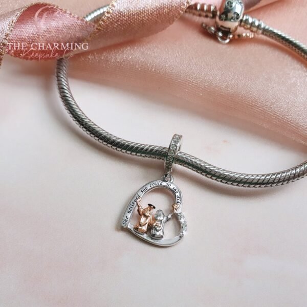 Graduation Charm 925 Sterling Silver - She Believed She Could - Image 2