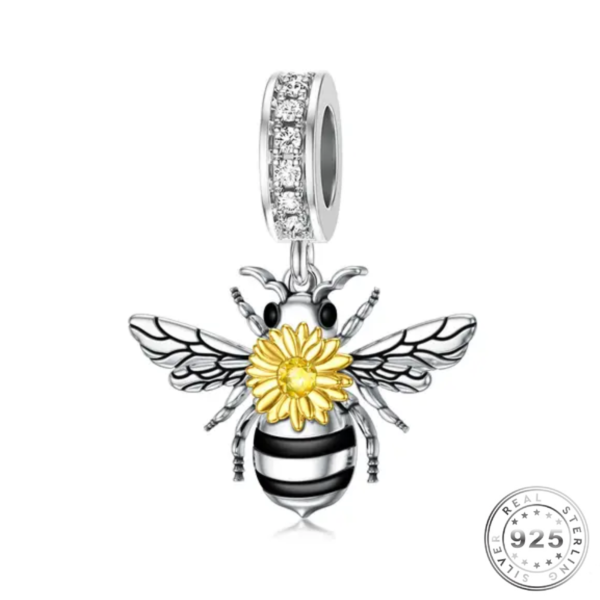 Bee Dangle Charm 925 Sterling Silver