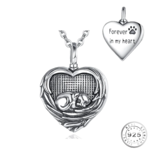 Pet Dog Angel Wings Cremation Ashes Necklace Urn 925 Sterling Silver