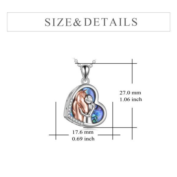 Engravable Horse & Girl Cremation Ashes Urn Necklace 925 Sterling Silver and Rose Gold - Image 2