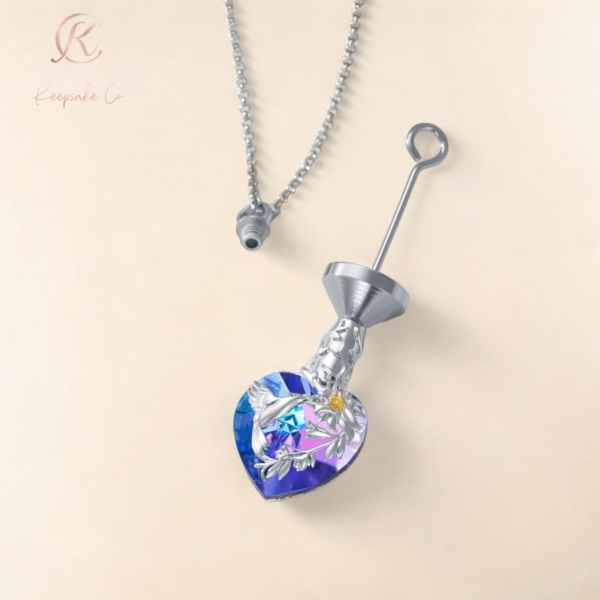 Hummingbird Cremation Ashes Urn Necklace 925 Sterling Silver - Image 4