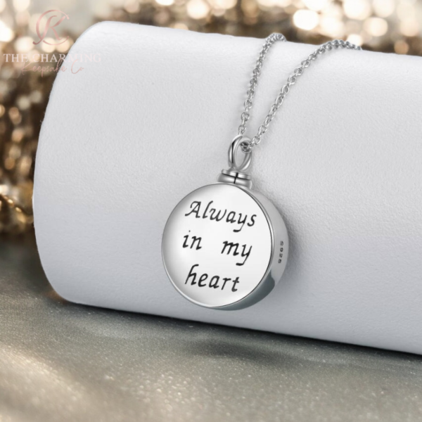 Evil Eye Cremation Ashes Urn Necklace 925 Sterling Silver - Always In My Heart - Image 4