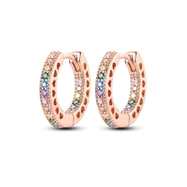 925 Sterling Silver Sparkle Gold Plated Hoop Earrings