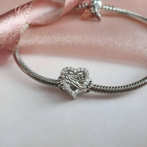 Angel Feather Infinity Charm 925 Sterling Silver - Image 2