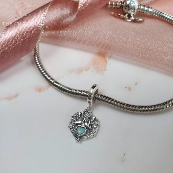 Guardian Angel Charm 925 Sterling Silver & Opal - Image 2