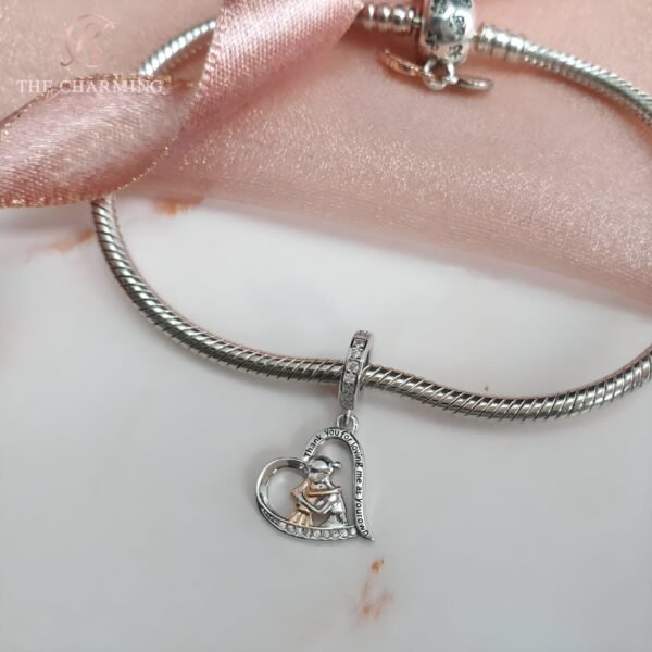 Step Mum / Mother Charm 925 Sterling Silver & Rose Gold - Image 2