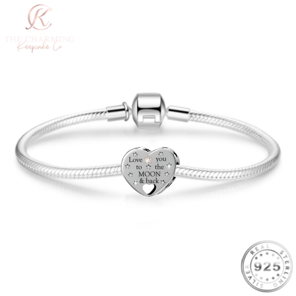 Grandma & Grandchildren Heart Charm 925 Sterling Silver - Love You To The Moon - Image 3