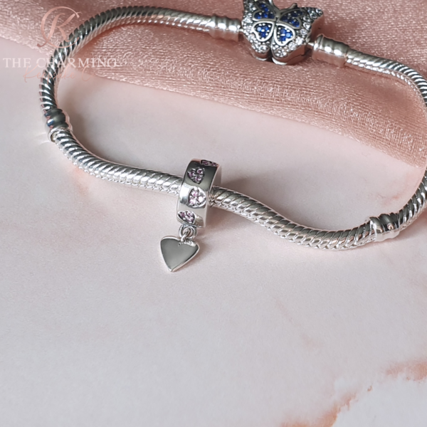Pink Crystal Clip Stopper Charm 925 Sterling Silver - Image 3