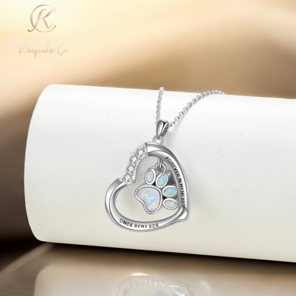 Pet Dog / Cat Cremation Ashes Urn Necklace 925 Sterling Silver & Opal - Image 3