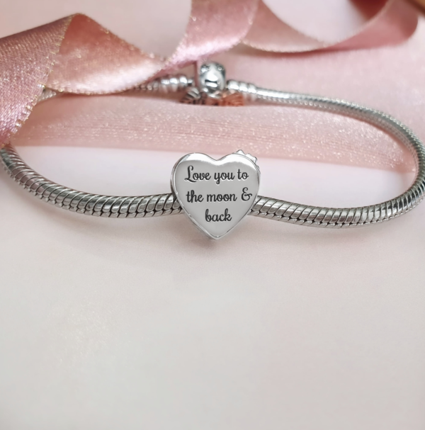 Engraved Sunflower Birthday / Anniversary Charm 925 Sterling Silver - Personalised - Image 3