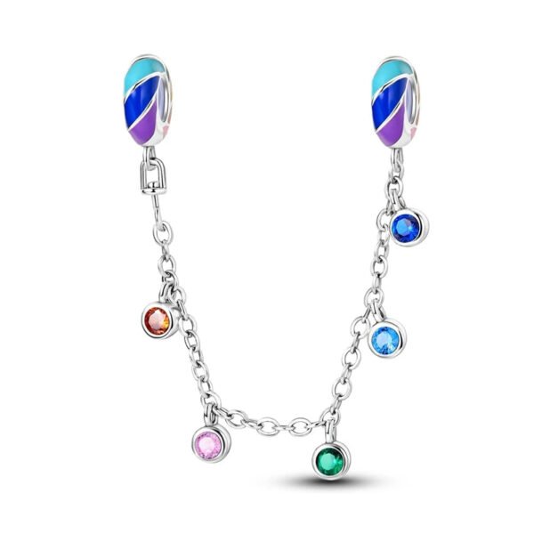 925 Sterling Silver Bohemian Safety Chain Charm