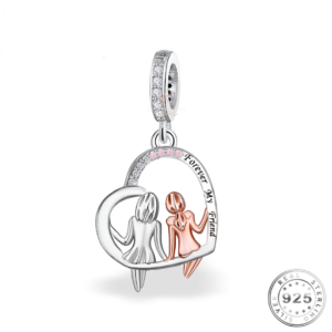 Forever My Friend Charm 925 Sterling Silver & Rose Gold