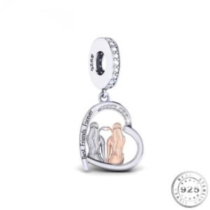 Best Friends Forever Charm 925 Sterling Silver and Rose Gold