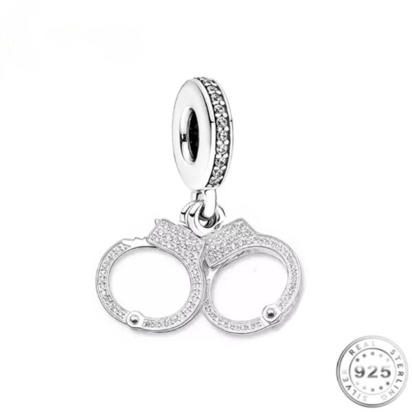 Handcuffs Charm 925 Sterling Silver