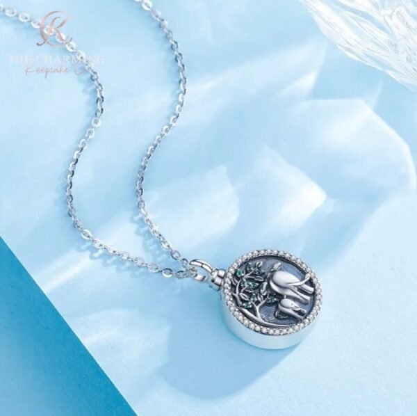 Engravable Cremation Ashes Elephant Necklace 925 Sterling Silver - Image 4