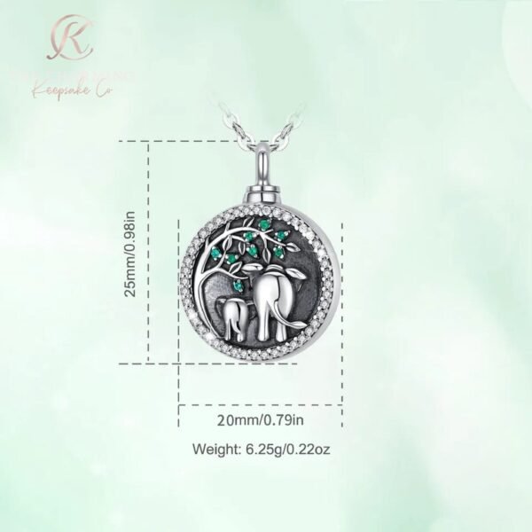 Engravable Cremation Ashes Elephant Necklace 925 Sterling Silver - Image 5