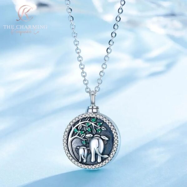Engravable Cremation Ashes Elephant Necklace 925 Sterling Silver - Image 2