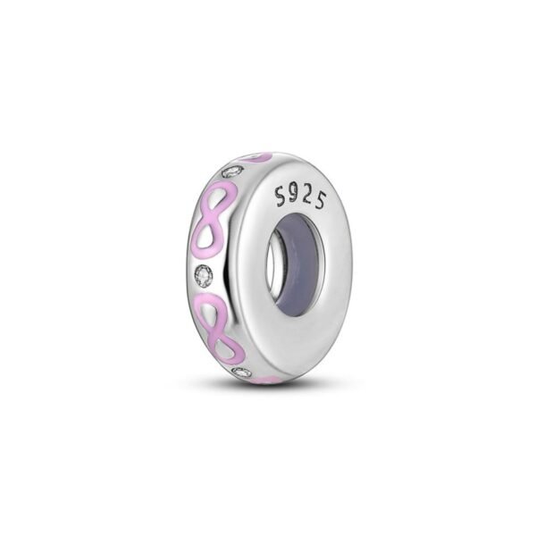 925 Sterling Silver Pink Infinity Charm