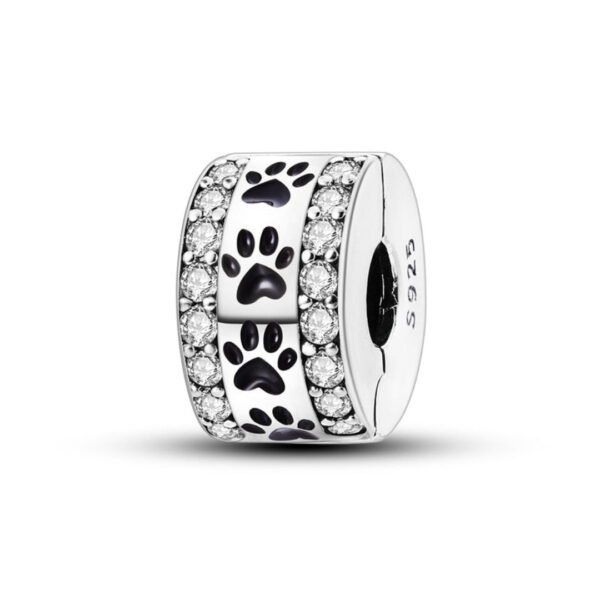 925 Sterling Silver Paw Prints Charm