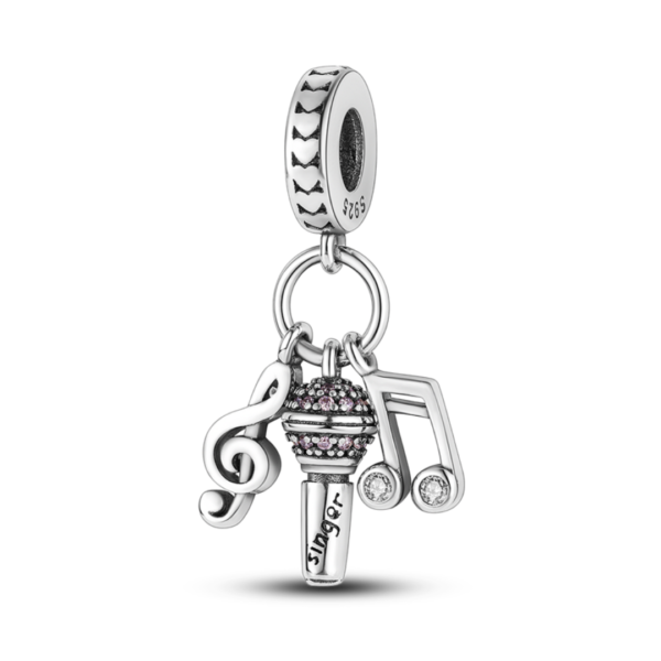 925 Sterling Silver Music Charm