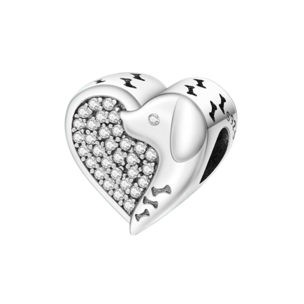 925 Sterling Silver Love My Dog Charm