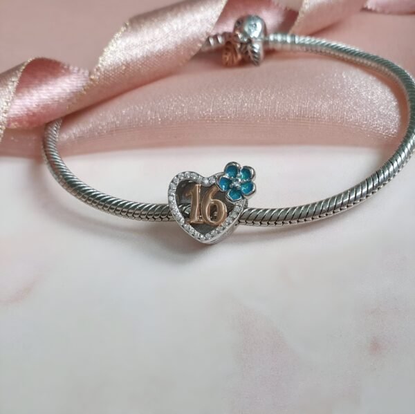 Engraved 16th Birthday Charm 925 Sterling Silver- Personalised With Your Text - Image 2