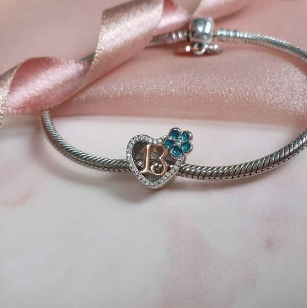 Engraved 13th Birthday Charm 925 Sterling Silver- Personalised With Your Text - Image 2