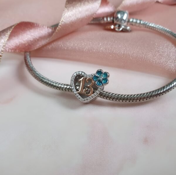 Engraved 13th Birthday Charm 925 Sterling Silver- Personalised With Your Text - Image 3