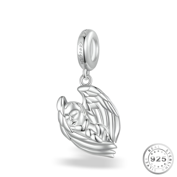 Angel Baby In Wings Charm 925 Sterling Silver
