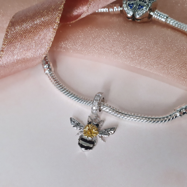 Bee Dangle Charm 925 Sterling Silver - Image 3