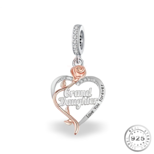 Granddaughter Heart Charm 925 Sterling Silver Love You Forever