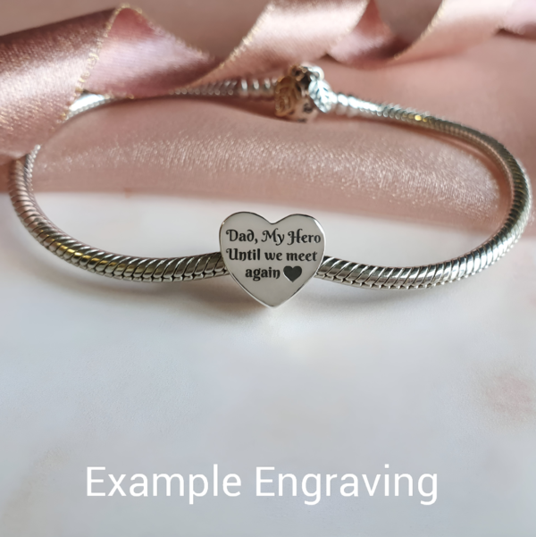 Engraved Angel Wing Charm 925 Sterling Silver- Personalised With Your Text - Image 3