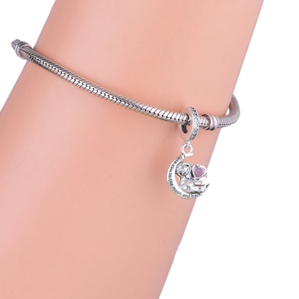 Sloth Charm I Love You To The Moon & Back 925 Sterling Silver - Image 2