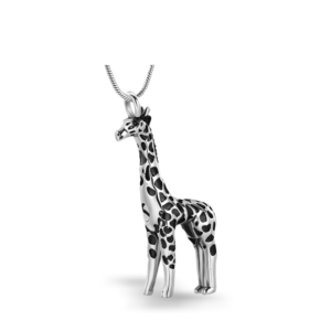 Silver Giraffe Cremation Ashes Necklace Urn