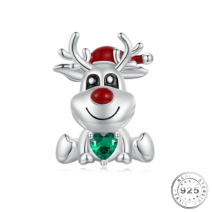 Christmas Reindeer Charm 925 Sterling Silver