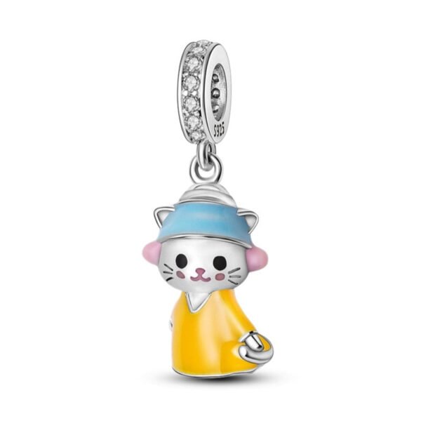 925 Sterling Silver Sweet Kitty Charm